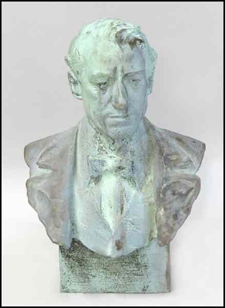 Appraisal: PATINATED METAL BUST H '' W '' D '' Condition