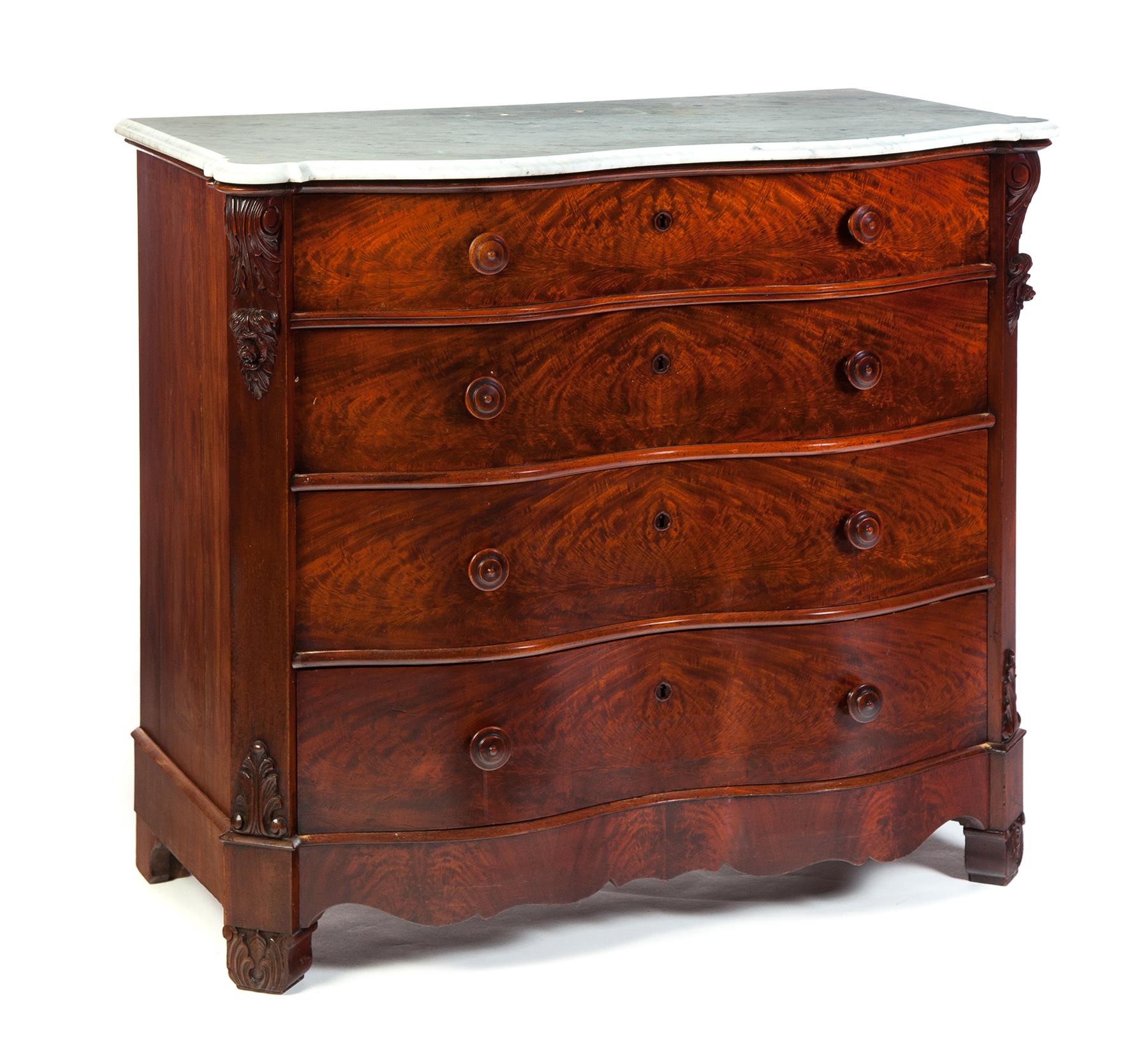 Appraisal: VICTORIAN MARBLE TOP CHEST OF DRAWERS American rd quarter- th