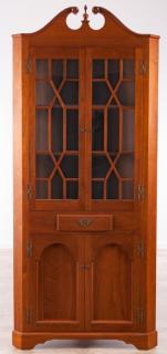 Appraisal: E A Clore Fruitwood Cherry Corner Cabinet E A Clore