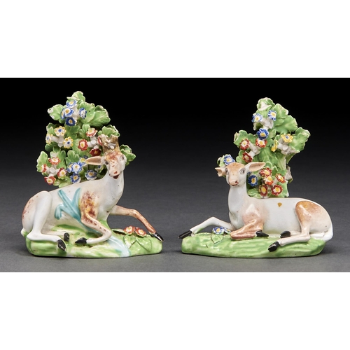 Appraisal: A pair of Derby models of a stag and a