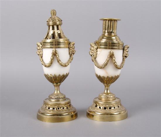 Appraisal: A Pair of Louis XVI Style Gilt Metal and Marble