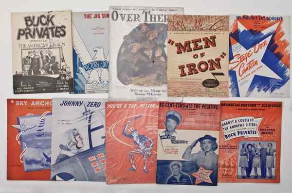 Appraisal: US WWII Sheet Music Assorted Titles Lot of Ten Titles