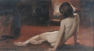 Appraisal: English School early th century Study of a nude signed