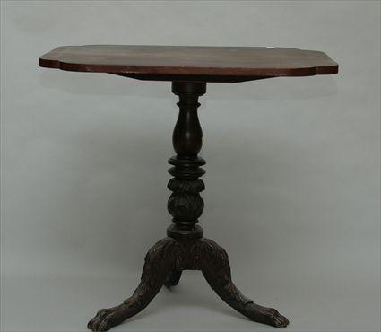 Appraisal: Chippendale-Style Carved Mahogany Tripod Table