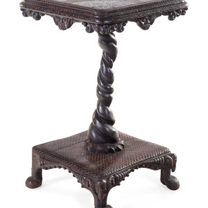 Appraisal: A German Carved Mahogany Pedestal Table th Century Height x