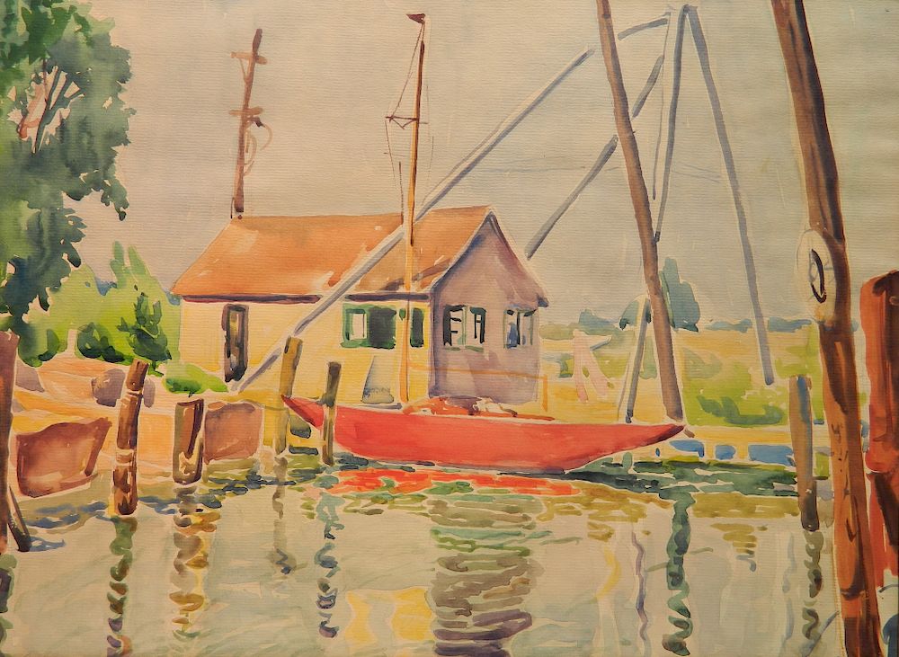 Appraisal: August Biehle watercolor Attributed to August Biehle American - -