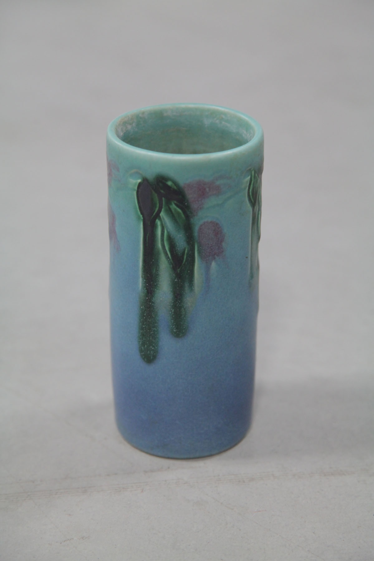 Appraisal: ROOKWOOD VASE Ohio Blue matte glaze vase with molded foliate