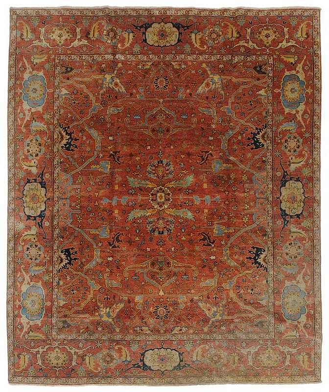 Appraisal: Persian Carpet modern Mahal style well executed designs on red