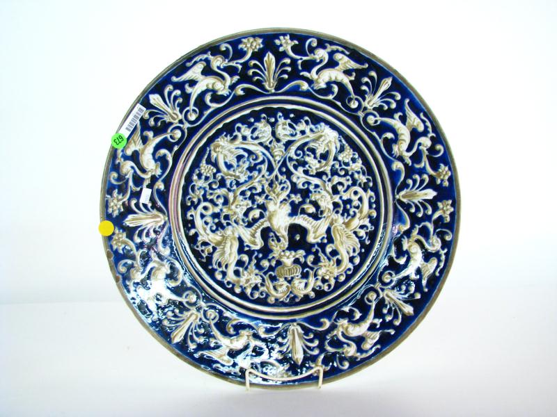 Appraisal: A Mintons earthenware charger '' diameter with cobalt and gold