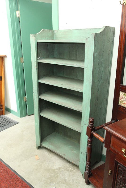 Appraisal: CROCK STAND Painted green with a shaped gallery and six