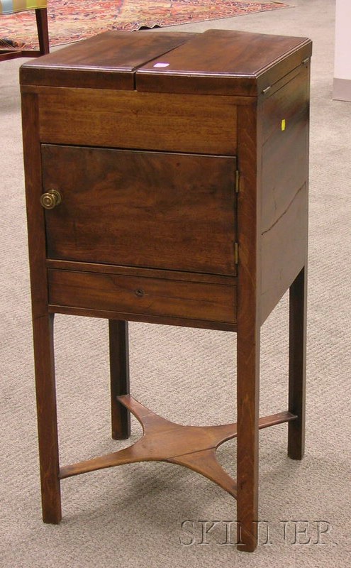 Appraisal: Georgian Mahogany Folding-top Commode Stand