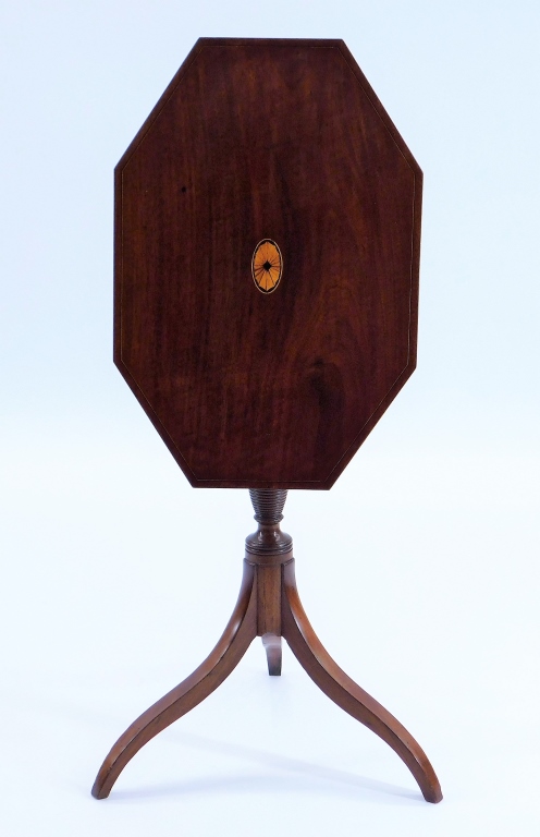 Appraisal: C AMERICAN FEDERAL MAHOGANY TILT TOP CANDLESTAND United States Circa