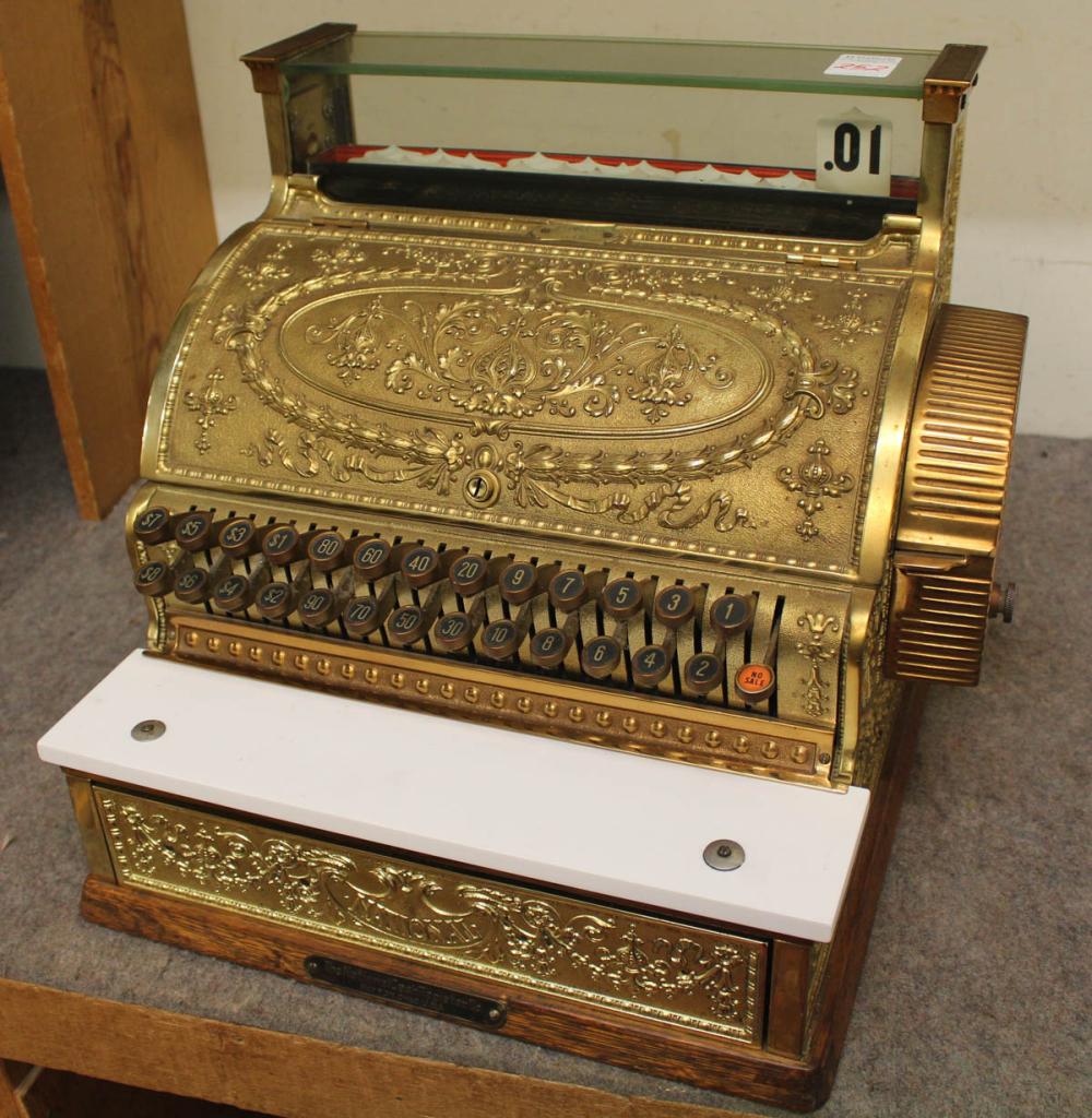 Appraisal: VINTAGE BRASS NCR CASH REGISTER National Cash Register Co Dayton