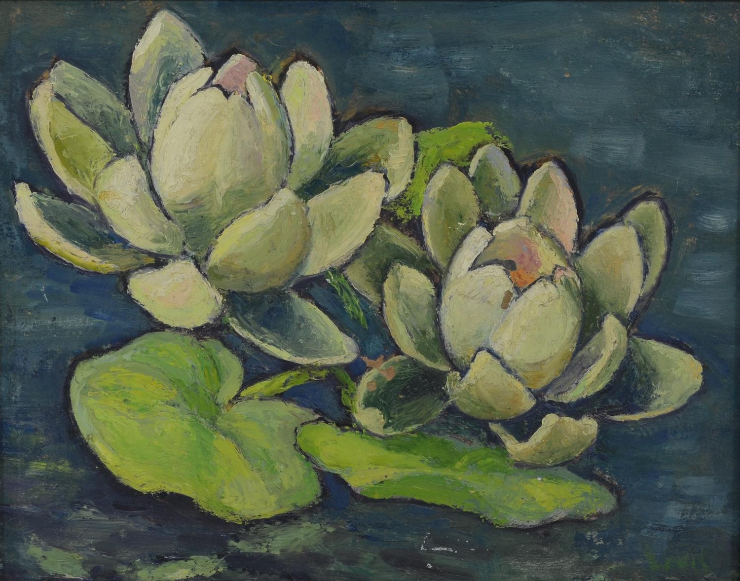 Appraisal: Lillian Levit American NJ - oil on board Water Lilies