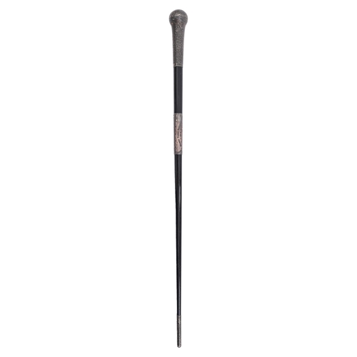 Appraisal: A George V silver mounted ebony conductor's baton inscribed Miners