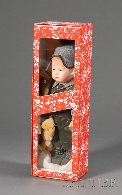 Appraisal: Boxed Kathe Kruse Replica Jockerlie Doll c copy of early