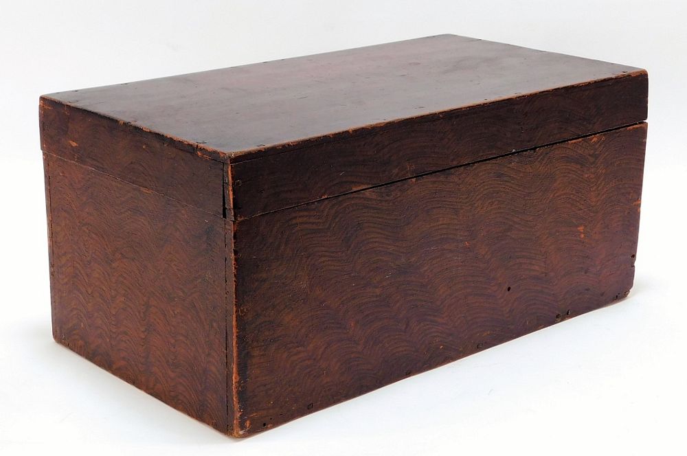 Appraisal: New England Grain Painted Pine Document Box United States th