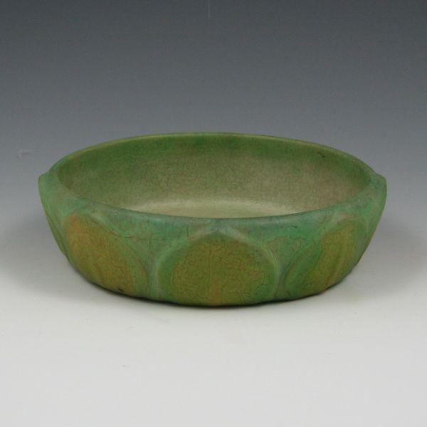 Appraisal: Roseville Early Velmoss - bowl in matte green and tan