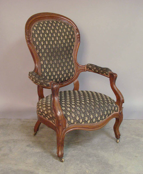 Appraisal: Victorian walnut armchair ca