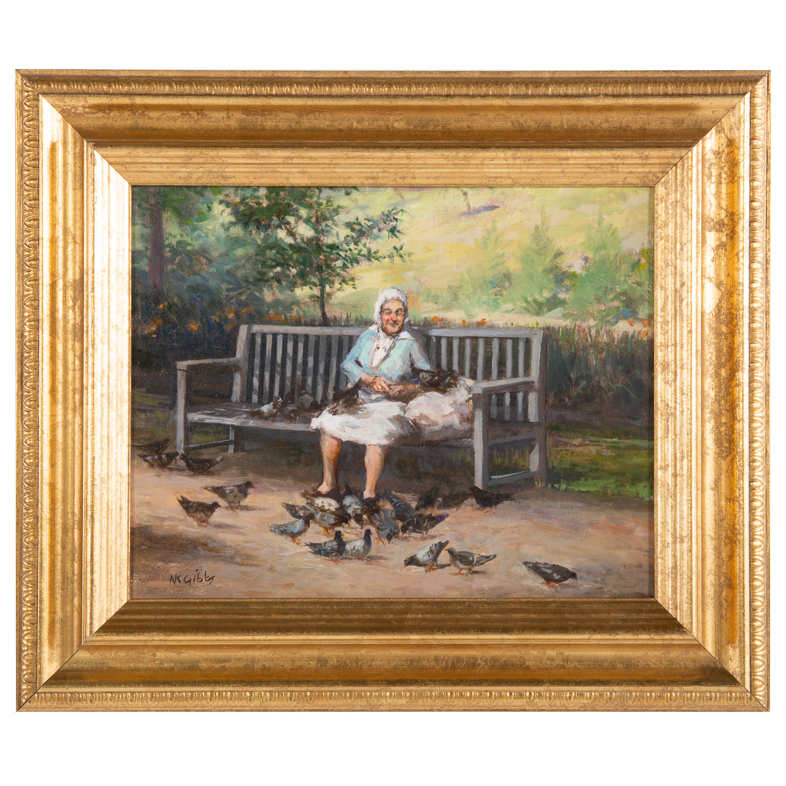 Appraisal: NATHANIEL K GIBBS THE PARK BENCH OIL ON BOARD American