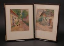 Appraisal: Otto Stoitzner Austrian - A pair of pencil and watercolor