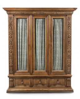 Appraisal: A German Oak Vitrine Cabinet Height x width x depth