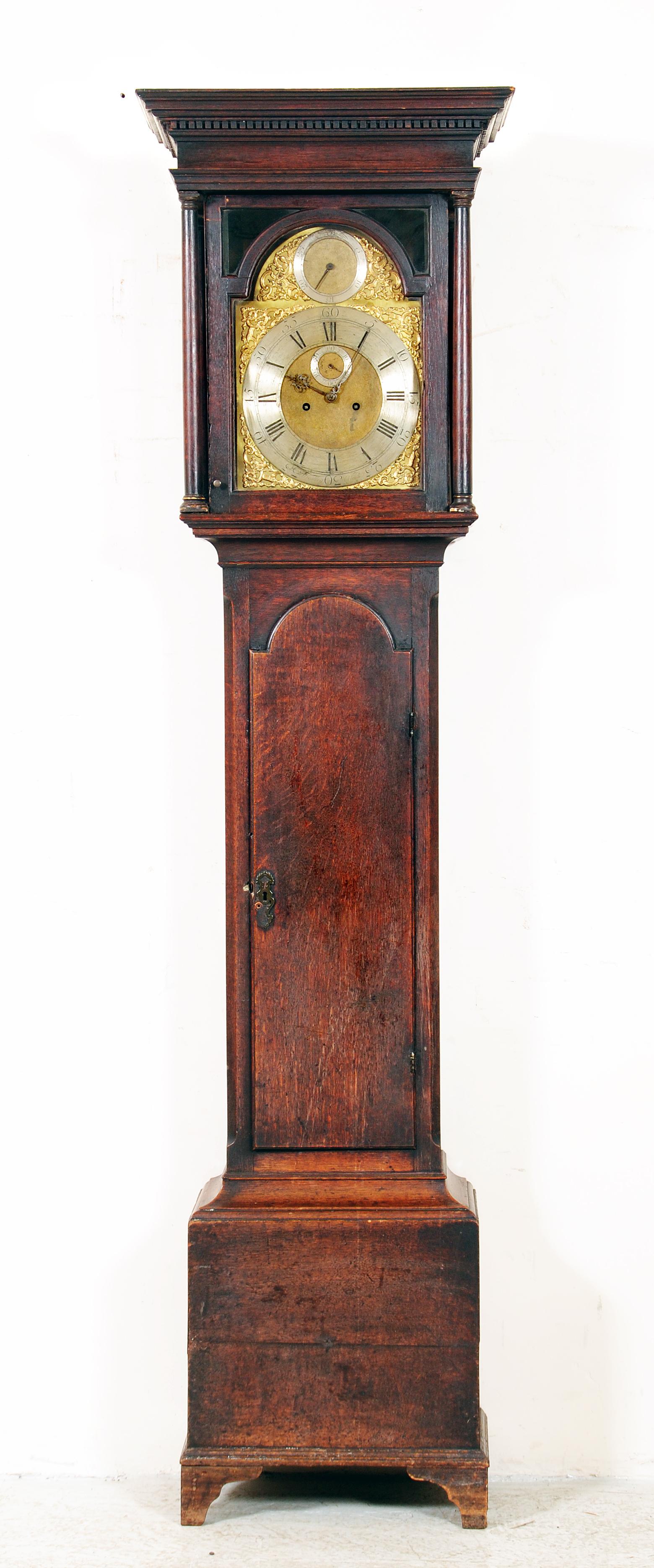 Appraisal: AN OAK LONGCASE CLOCK by Henry Hindley York mid th