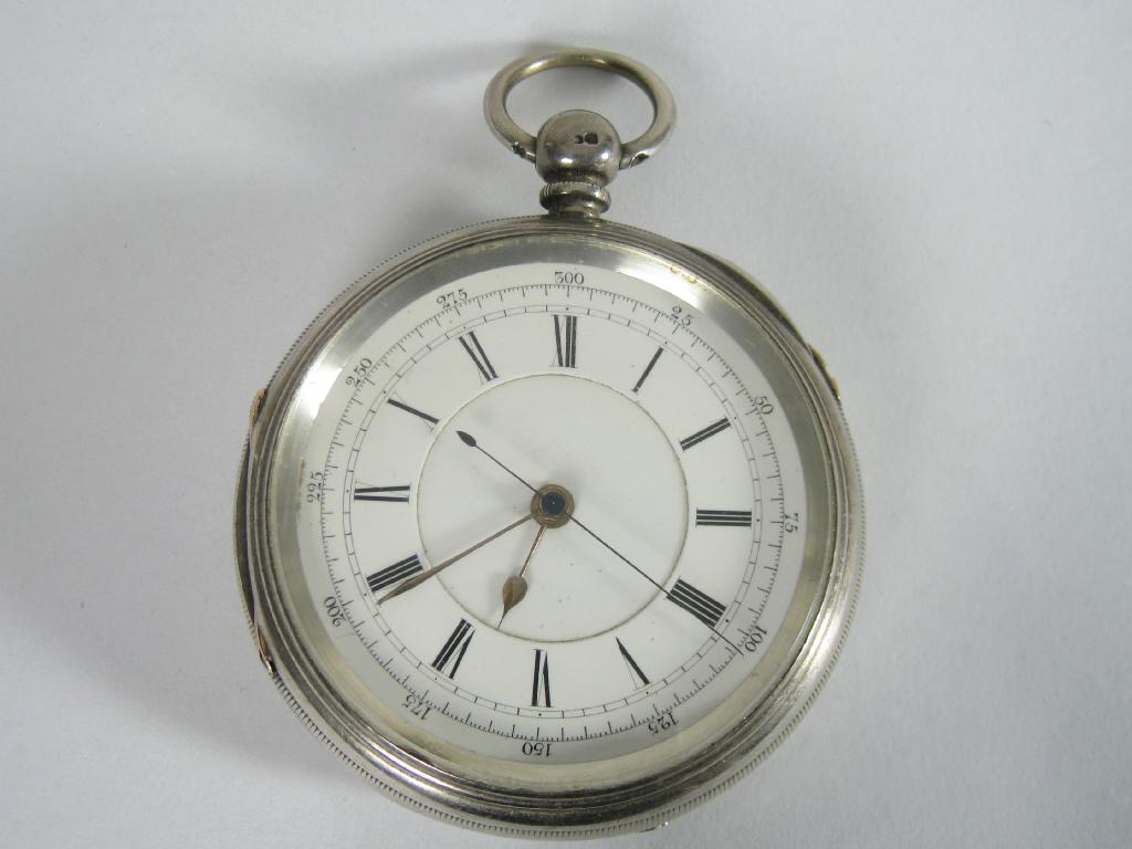 Appraisal: A Victorian silver cased Pocket Chronograph by Pendlebury Folds Rd