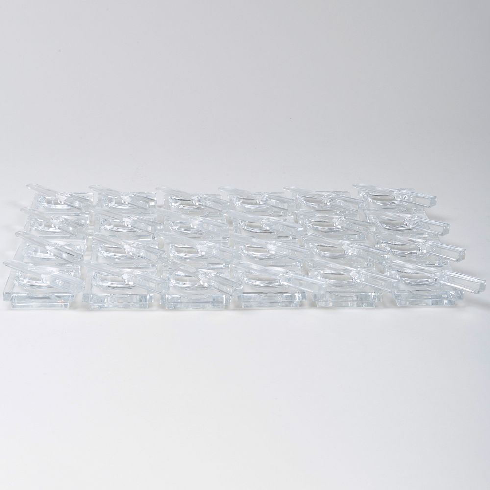 Appraisal: Twenty-Four Baccarat Glass Knife Form Rests and Twenty-Four Butter Pats