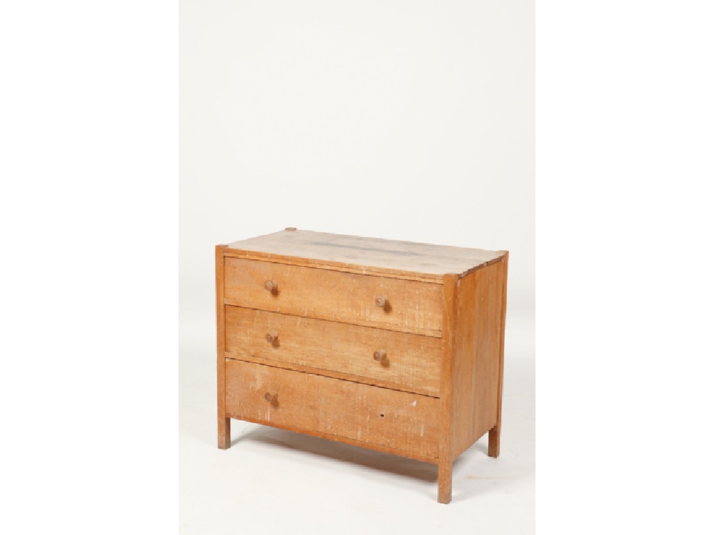 Appraisal: HEALS A LIGHT OAK CHEST OF DRAWERS the rectangular plank