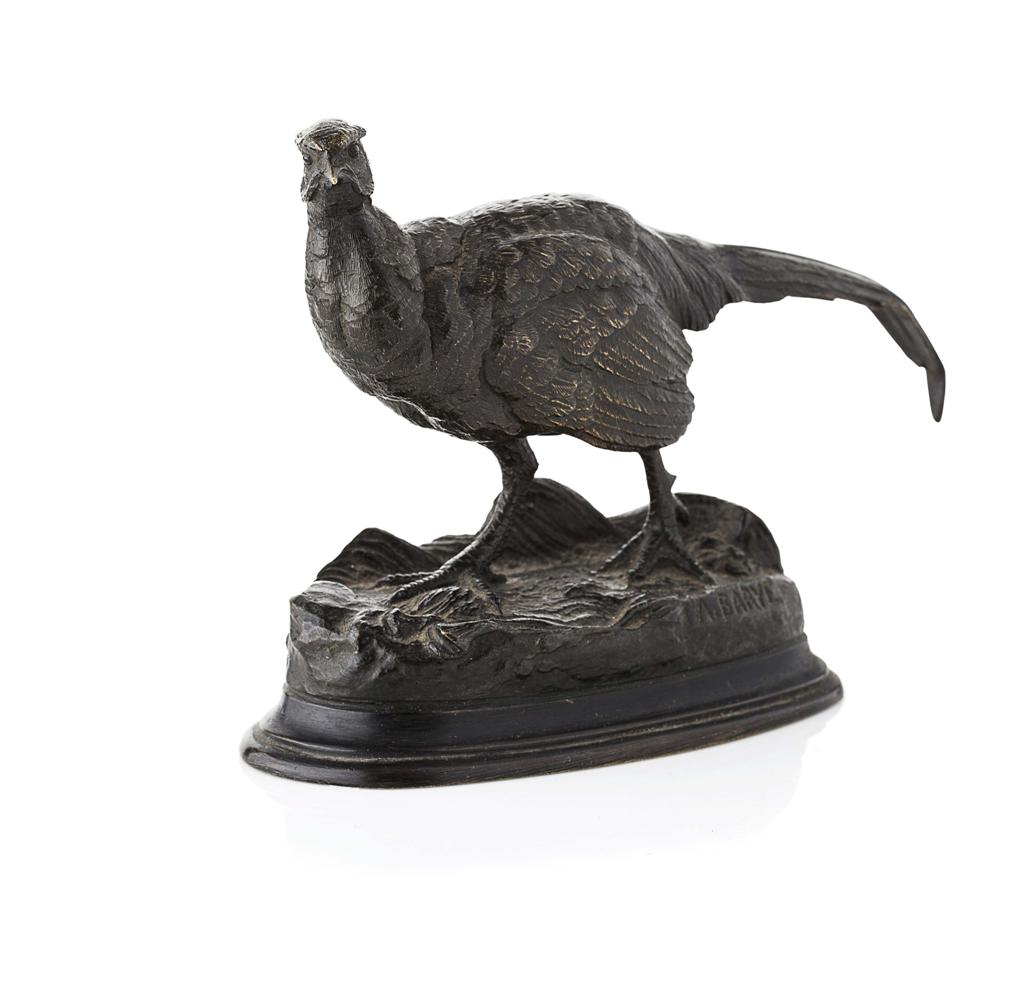 Appraisal: AFTER ANTOINE LOUIS BARYE BRONZE FIGURE OF A PHEASANT LATE