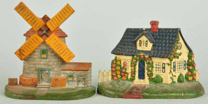 Appraisal: Lot of Cottage Windmill Doorstops Description Both made by National