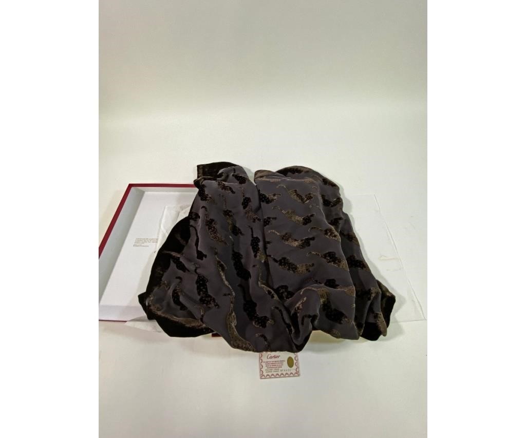 Appraisal: Ladies Cartier brown 'Panther' silk and velvet wrap purchased in