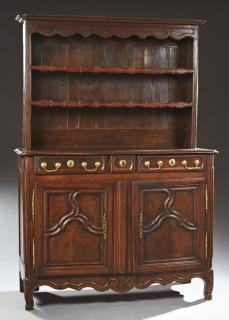 Appraisal: French Louis XV Style Carved Oak Vaisselier th c the