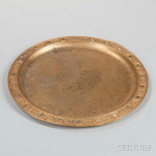 Appraisal: Tiffany Studios Dore Platter Bronze shell New York early th