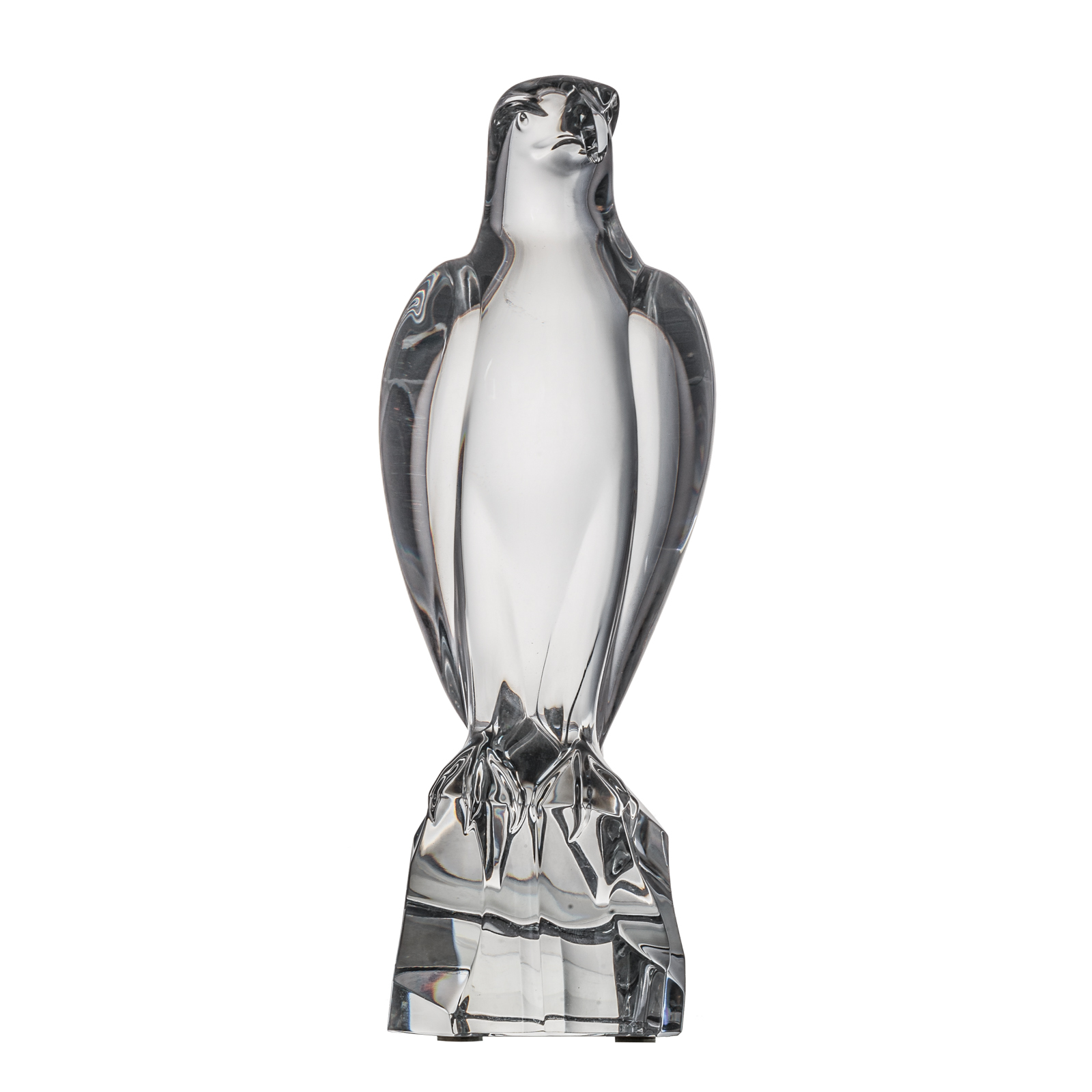 Appraisal: BACCARAT CRYSTAL FALCON Falcon perched on rock acid etched mark