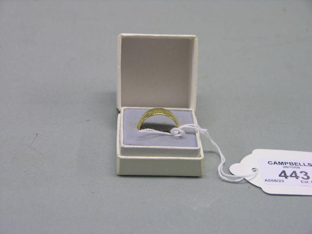 Appraisal: A ct gold band wedding ring grams ring size n