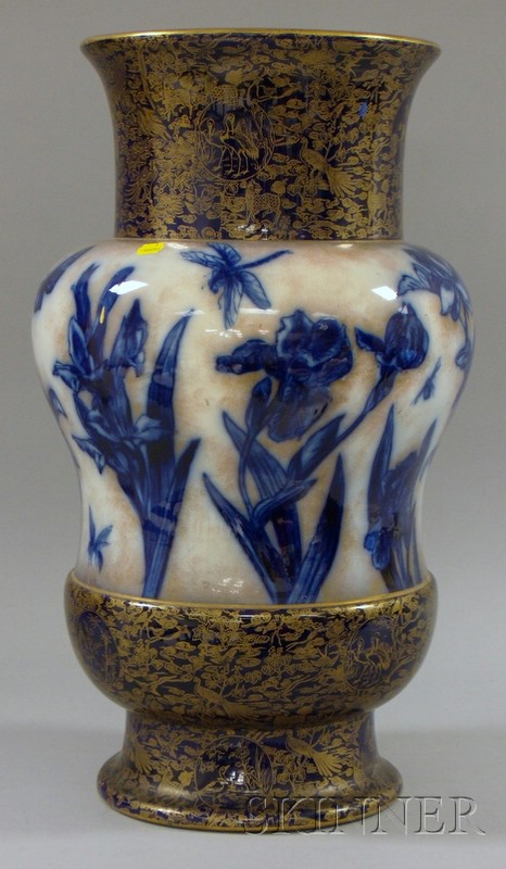 Appraisal: Doulton Burslem Aesthetic Gilt Cobalt and Transfer Flow Blue Floral