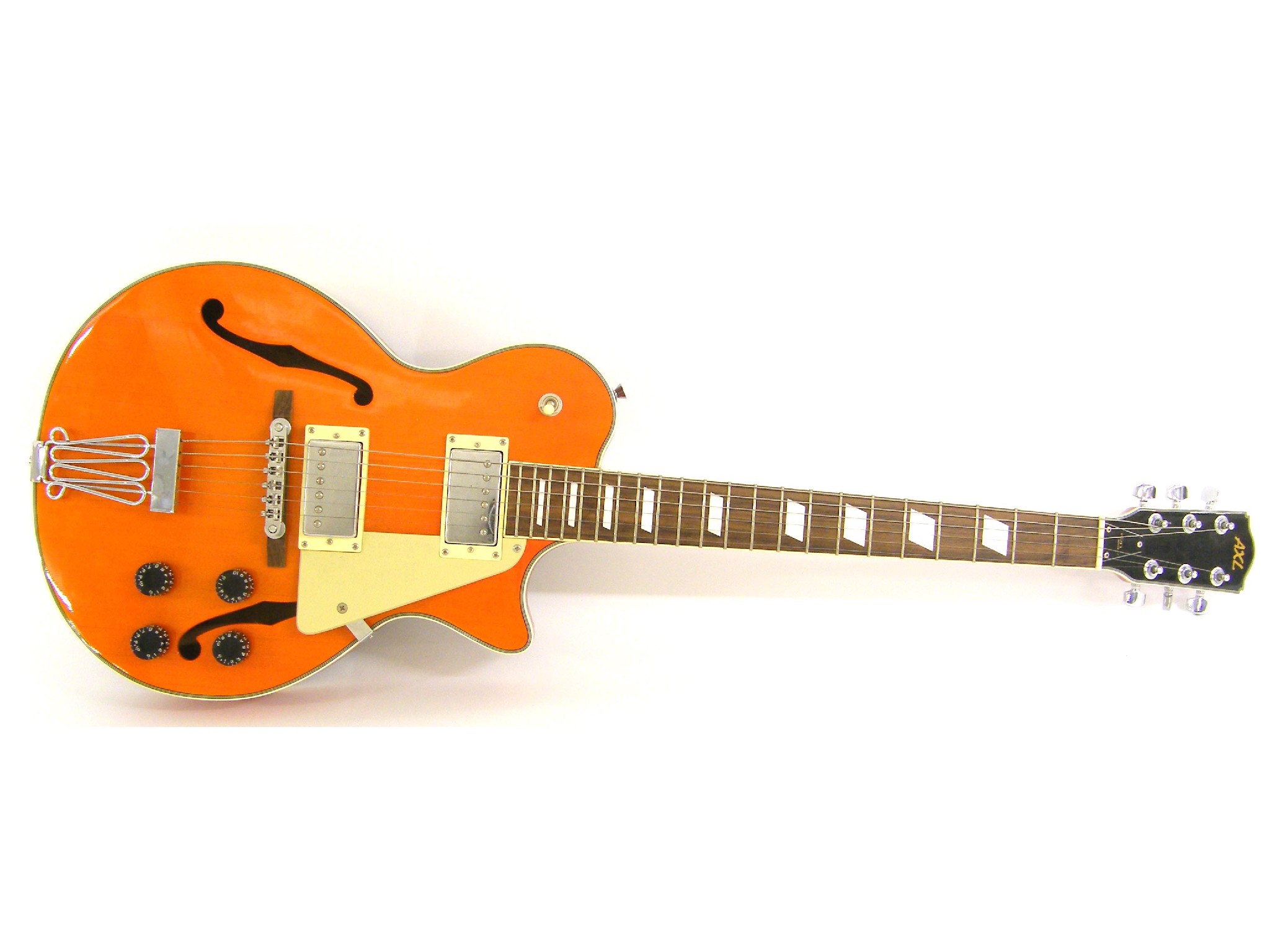 Appraisal: AXL Icon Series electric hollow body guitar orange finish electrics