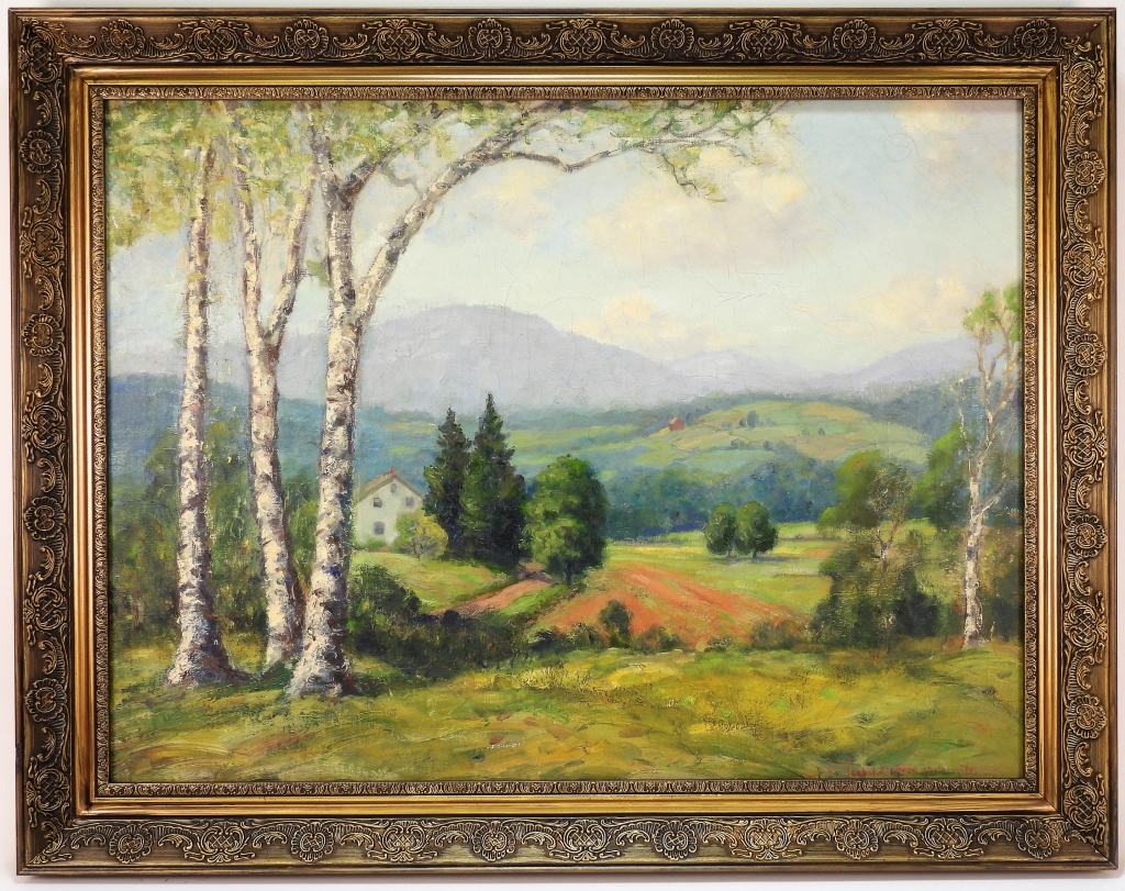 Appraisal: ISABEL STEWART WORTHINGTON BIRCH MOUNTAIN PAINTING United States th CenturyImpressionist