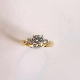 Appraisal: An ct gold ct round brilliant cut diamond solitaire with