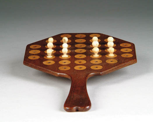 Appraisal: FINE INLAID CHILD S PEG GAME The board in hand