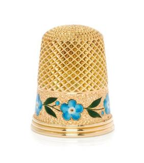 Appraisal: An American -Karat Yellow Gold and Enamel Thimble Tiffany Co