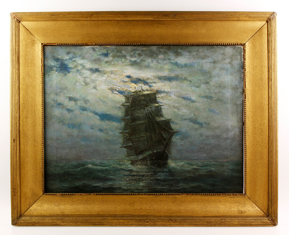 Appraisal: - Clipper Ship by Moonlight O C Clipper ship by