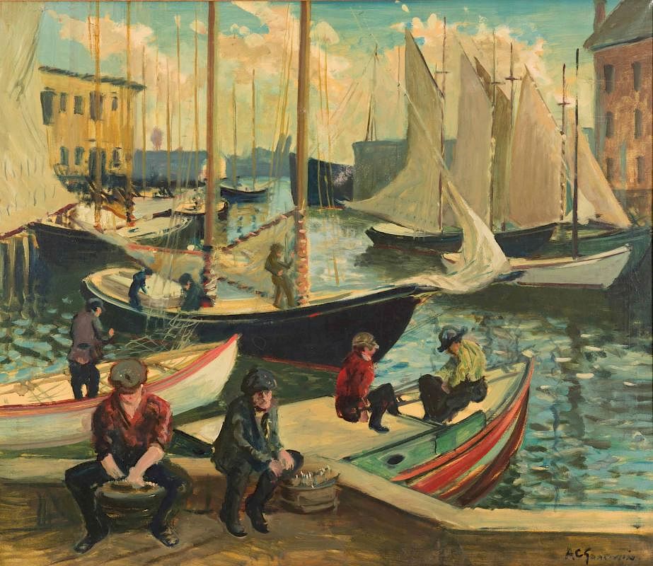 Appraisal: ARTHUR CLIFTON GOODWIN American - T Wharf Boston oil on