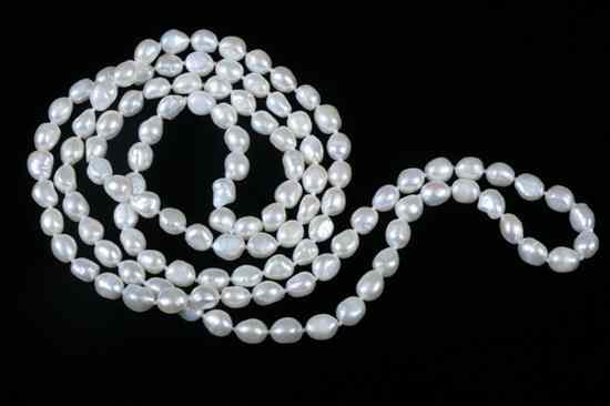 Appraisal: ENDLESS STRAND FRESHWATER BAROQUE PEARL NECKLACE One hundred and fourteen