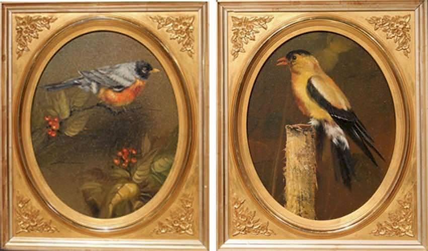 Appraisal: Sonia Gil Torres American Born Robin and Oriole oil on