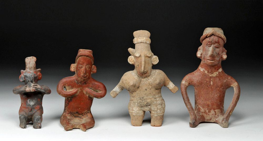 Appraisal: Four Jalisco Colima Pottery Figures Originally Listed At Pre-Columbian West