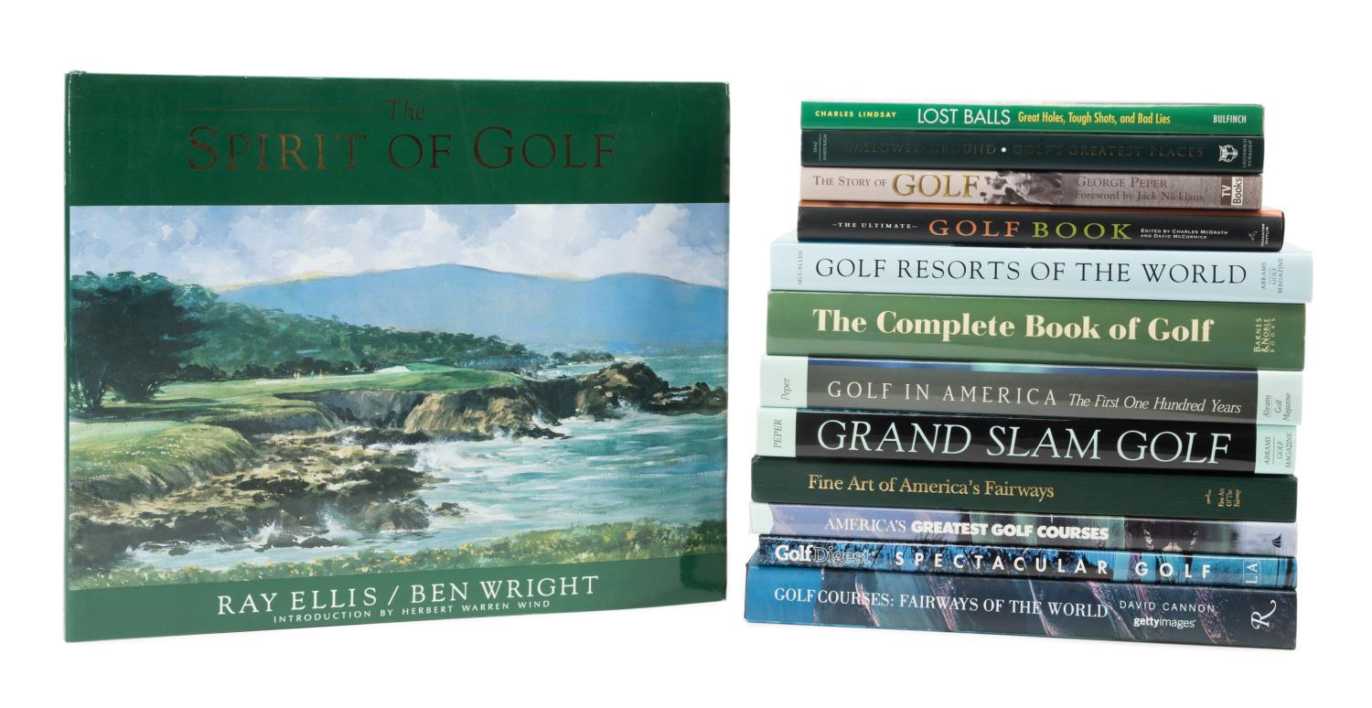 Appraisal: THIRTEEN HARDCOVER BOOKS ON GOLF AND GOLF COURSES Collection of