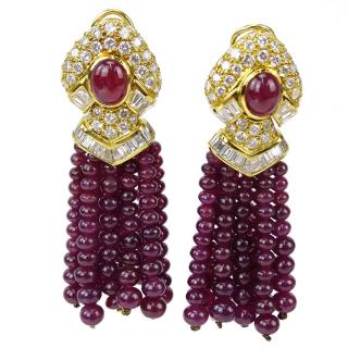 Appraisal: Very Fine Quality Bulgari style Burma Ruby Diamond and Karat